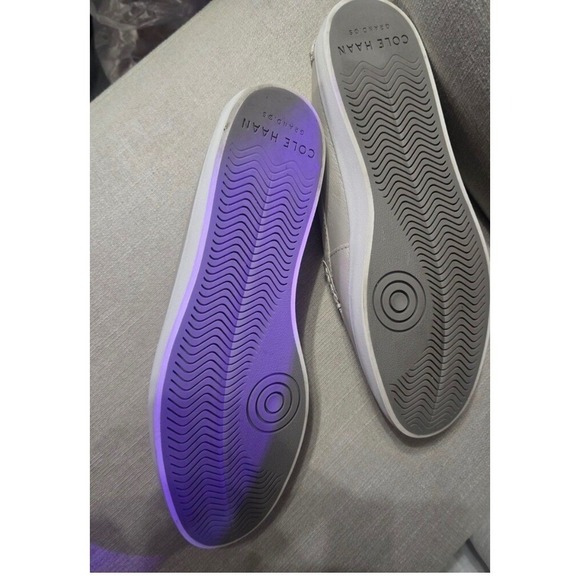 Cole Haan Women Metallic Silver Loafers Slip On Flats Shoes Size 8.5 - Picture 5 of 6